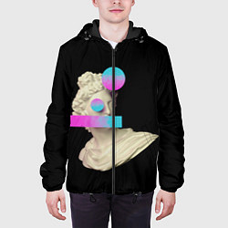 Куртка с капюшоном мужская Статуя Греческая, цвет: 3D-черный — фото 2