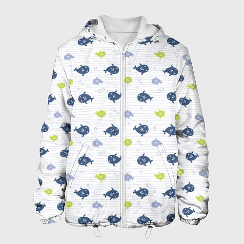 Мужская куртка Рыбы / 3D-Белый – фото 1