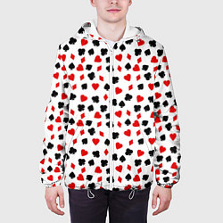 Куртка с капюшоном мужская Карточные Масти, цвет: 3D-белый — фото 2