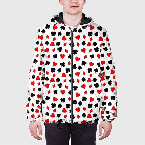 Мужская куртка Карточные Масти / 3D-Черный – фото 3