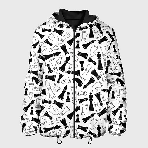 Мужская куртка Шахматы / 3D-Черный – фото 1