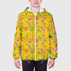 Куртка с капюшоном мужская Конфеты, цвет: 3D-белый — фото 2