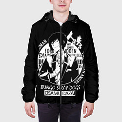 Куртка с капюшоном мужская Осаму Дазай Бродячие псы, цвет: 3D-черный — фото 2