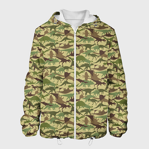Мужская куртка Динозавры камуфляж / 3D-Белый – фото 1