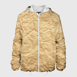 Куртка с капюшоном мужская БУМАЖНАЯ ТЕКСТУРА, цвет: 3D-белый
