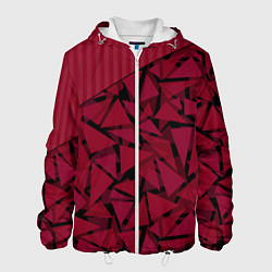 Куртка с капюшоном мужская Красный комбинированный узор, цвет: 3D-белый