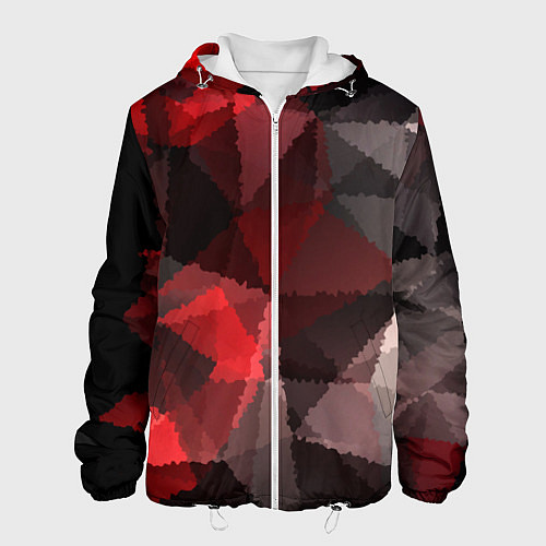 Мужская куртка Серо-красная абстракция / 3D-Белый – фото 1