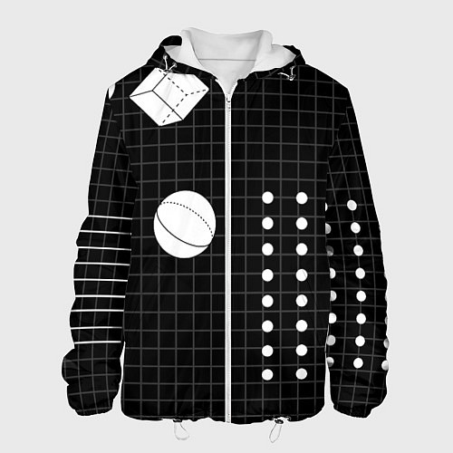 Мужская куртка Черно-белые фигуры 3D / 3D-Белый – фото 1