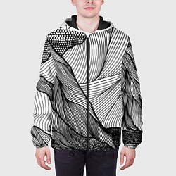 Куртка с капюшоном мужская Геометрия, цвет: 3D-черный — фото 2
