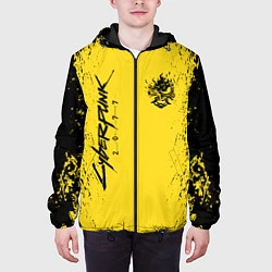 Куртка с капюшоном мужская CYBERPUNK 2077 КИБЕРПАНК 2077, цвет: 3D-черный — фото 2