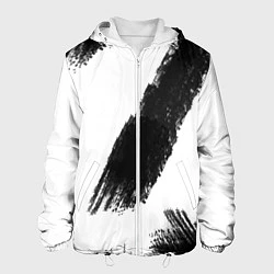 Куртка с капюшоном мужская Мазок художника, цвет: 3D-белый