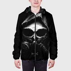 Куртка с капюшоном мужская СТАЛКЕР 2 ЧЕРЕП В ПРОТИВОГАЗЕ, цвет: 3D-черный — фото 2