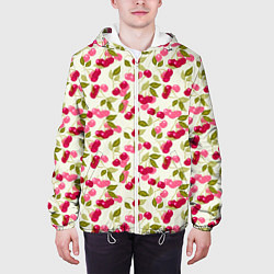 Куртка с капюшоном мужская Спелая вишня, цвет: 3D-белый — фото 2
