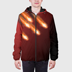Куртка с капюшоном мужская Падение комет, цвет: 3D-черный — фото 2