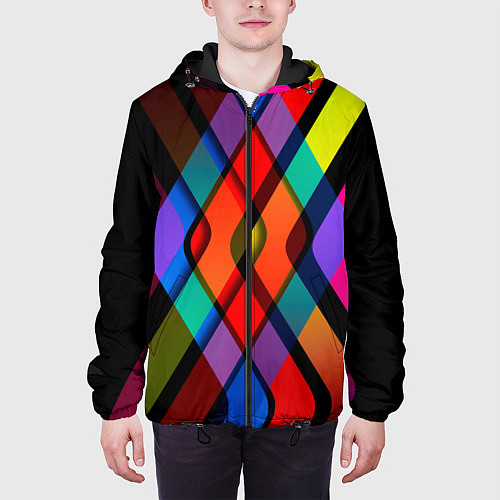 Мужская куртка Симметрия красок / 3D-Черный – фото 3