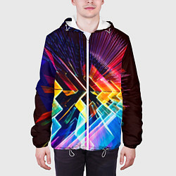 Куртка с капюшоном мужская Цифровая радуга, цвет: 3D-белый — фото 2