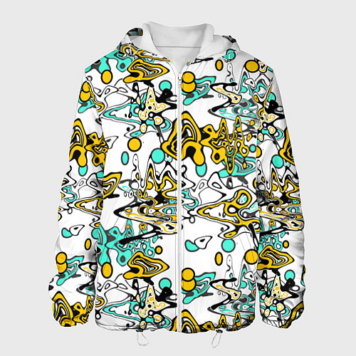 Мужская куртка Абстрактный современный узор в стиле граффити / 3D-Белый – фото 1