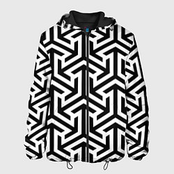 Куртка с капюшоном мужская Геометрия Фигур черно - белая, цвет: 3D-черный