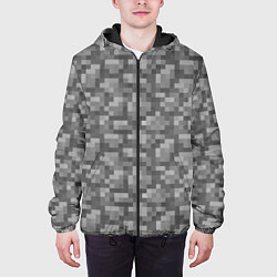 Куртка с капюшоном мужская Булыжник, цвет: 3D-черный — фото 2