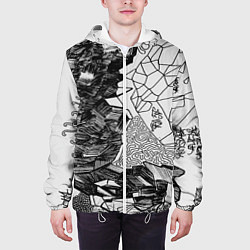 Куртка с капюшоном мужская Структурная мозайка, цвет: 3D-белый — фото 2