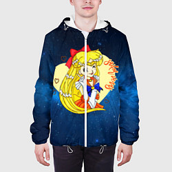 Куртка с капюшоном мужская Сейлор Мун Космос, цвет: 3D-белый — фото 2