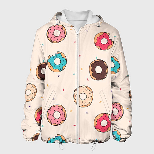 Мужская куртка Кусанные пончики / 3D-Белый – фото 1
