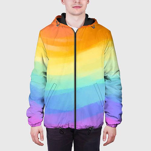 Мужская куртка РАДУЖНЫЕ ВОЛНЫ RAINBOW WAVES Z / 3D-Черный – фото 3