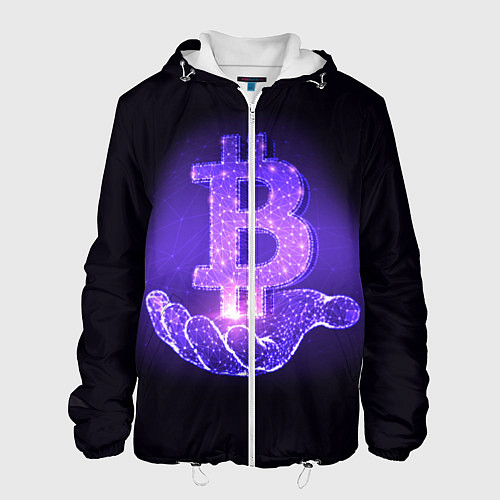 Мужская куртка BITCOIN IN HAND БИТКОИН / 3D-Белый – фото 1
