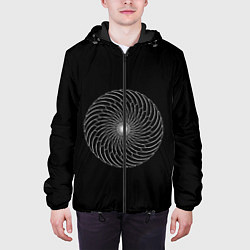 Куртка с капюшоном мужская Абстрактный Круг, цвет: 3D-черный — фото 2