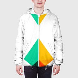 Куртка с капюшоном мужская Треугольники, цвет: 3D-белый — фото 2