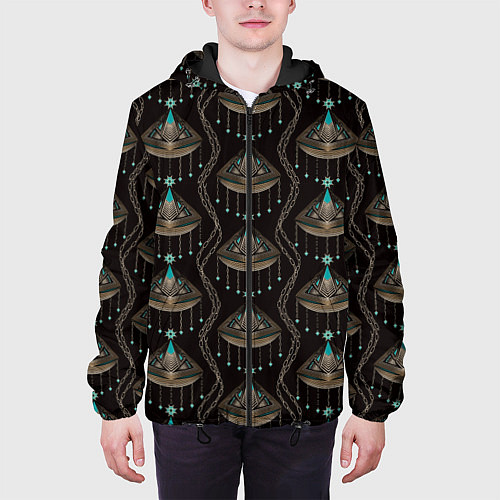 Мужская куртка Трехцветный арт деко / 3D-Черный – фото 3