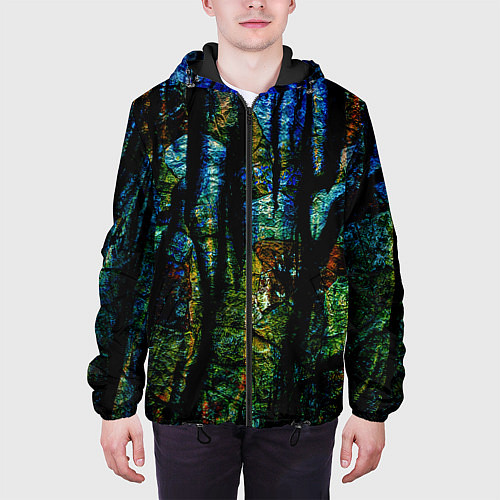 Мужская куртка Разноцветная гора / 3D-Черный – фото 3