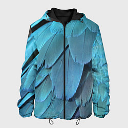Куртка с капюшоном мужская Перья попугая, цвет: 3D-черный