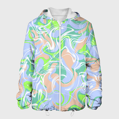 Мужская куртка Разноцветные разводы красок / 3D-Белый – фото 1