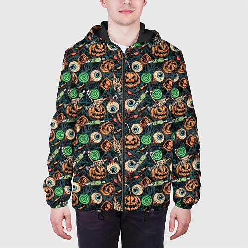 Мужская куртка Счастливого Хэллоуина / 3D-Черный – фото 3