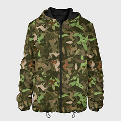 Куртка с капюшоном мужская Лоси в дубовом лесу, цвет: 3D-черный