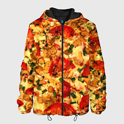 Куртка с капюшоном мужская Пицца с грибами, цвет: 3D-черный