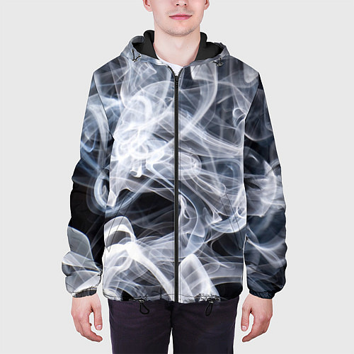 Мужская куртка Графика дыма / 3D-Черный – фото 3