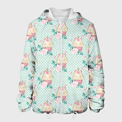 Куртка с капюшоном мужская Милые Единороги - девочки, цвет: 3D-белый
