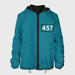 Куртка с капюшоном мужская Форма игрока Игра в кальмара, цвет: 3D-черный