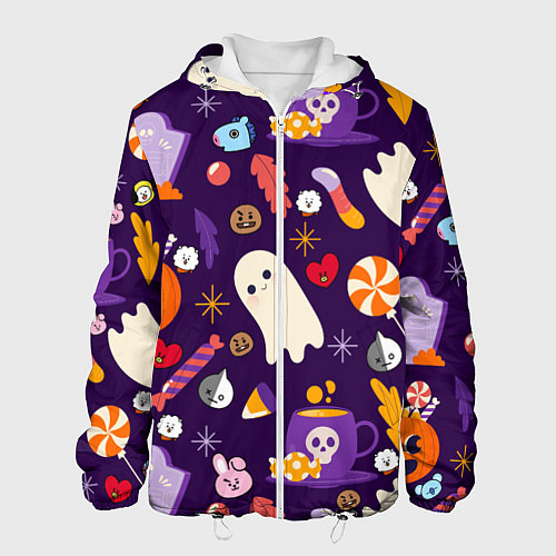 Мужская куртка HALLOWEEN BTS BT21 PATTERN БТ21 БТС ХЕЛЛОУИН / 3D-Белый – фото 1