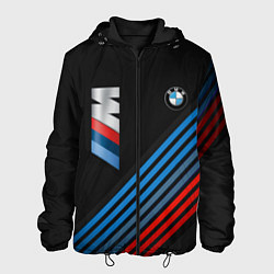 Куртка с капюшоном мужская BMW STRIPE, цвет: 3D-черный