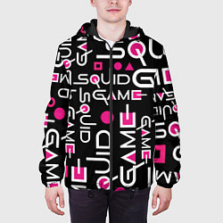 Куртка с капюшоном мужская SQUID GAME ЛОГО PINK, цвет: 3D-черный — фото 2