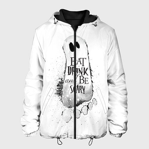 Мужская куртка Добродушное приведение белый, полиэстер / 3D-Черный – фото 1