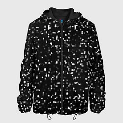 Куртка с капюшоном мужская ЧБ мозаика, цвет: 3D-черный