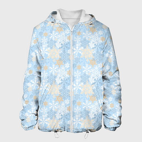 Мужская куртка Узоры Снежинки / 3D-Белый – фото 1