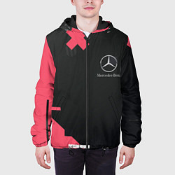 Куртка с капюшоном мужская Мерседес Mersedes, цвет: 3D-черный — фото 2