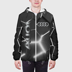 Куртка с капюшоном мужская AUDI GREY 3D ПЛИТЫ, цвет: 3D-белый — фото 2