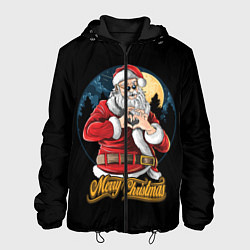 Куртка с капюшоном мужская Дед Мороз с Любовью, цвет: 3D-черный