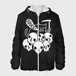 Куртка с капюшоном мужская Кот - Жнец, цвет: 3D-белый